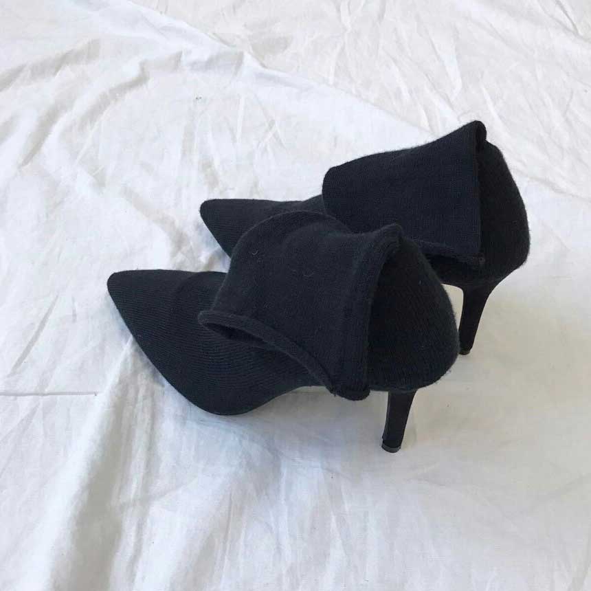 Ruby Suede Ankle Boots Span Socks Socks Knit Stile