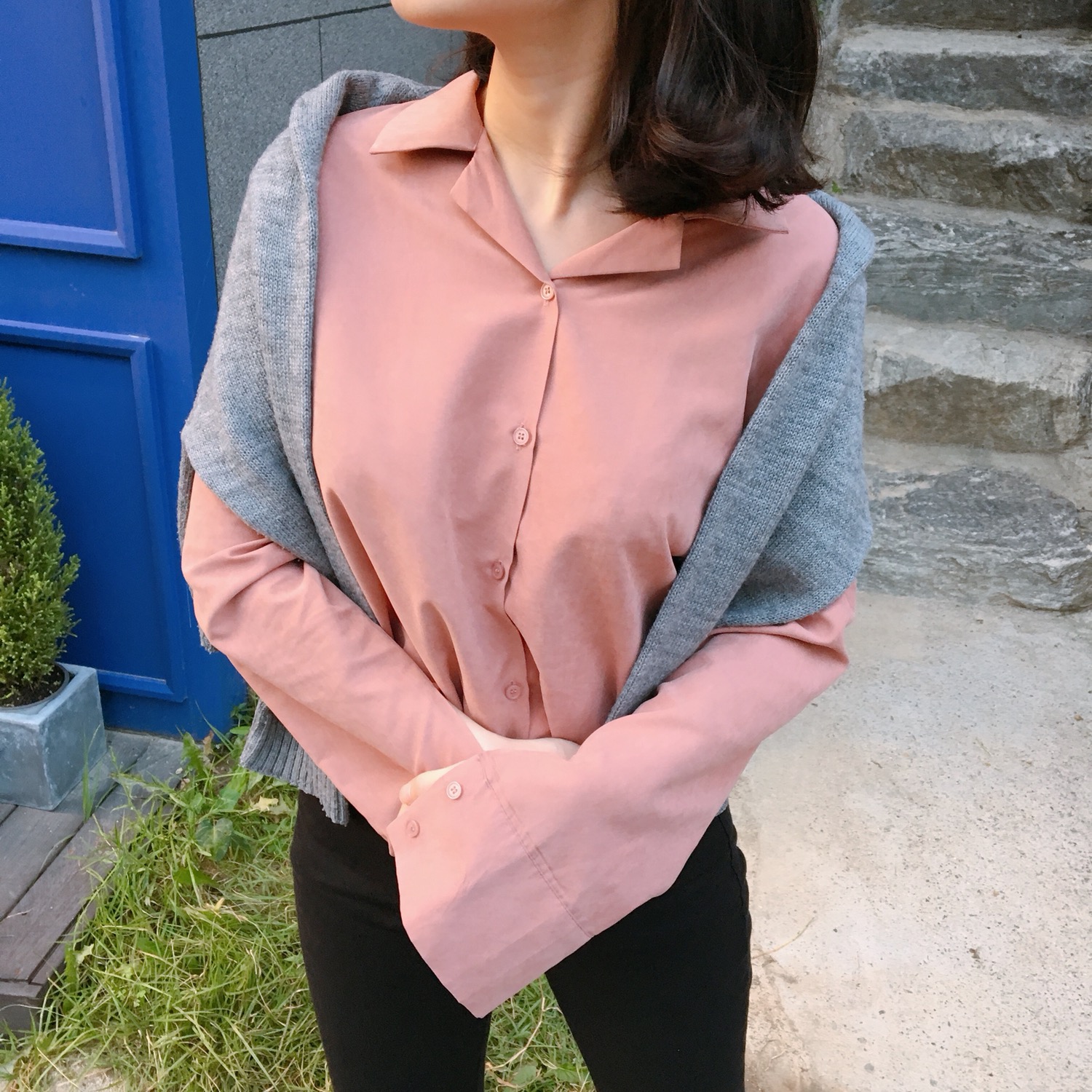 Velvet Silky Tone Down Shirt Office Daily Look Bur