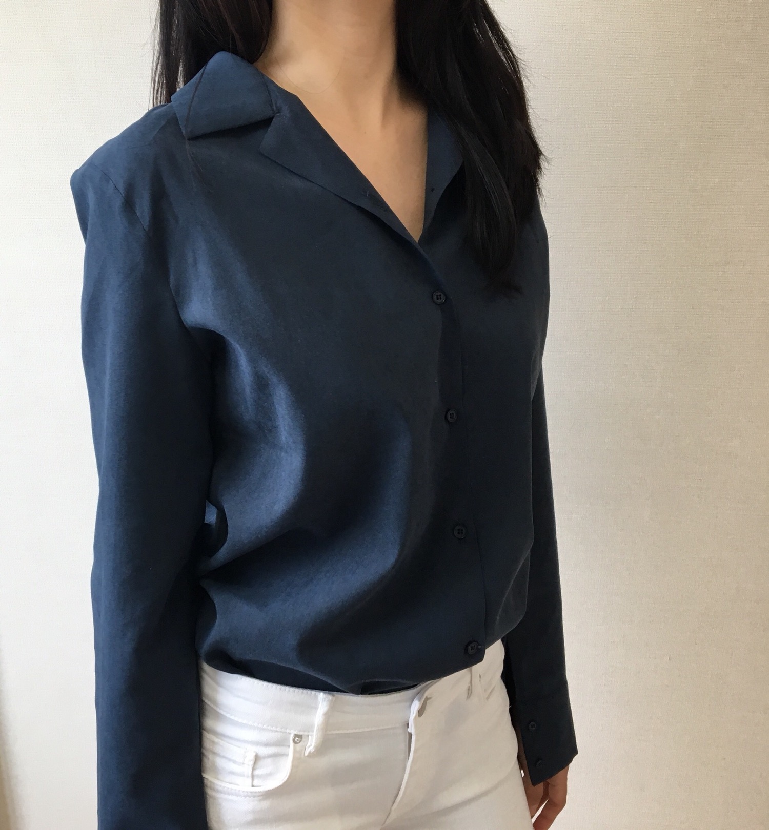 Velvet Silky Tone Down Shirt Office Daily Look Bur