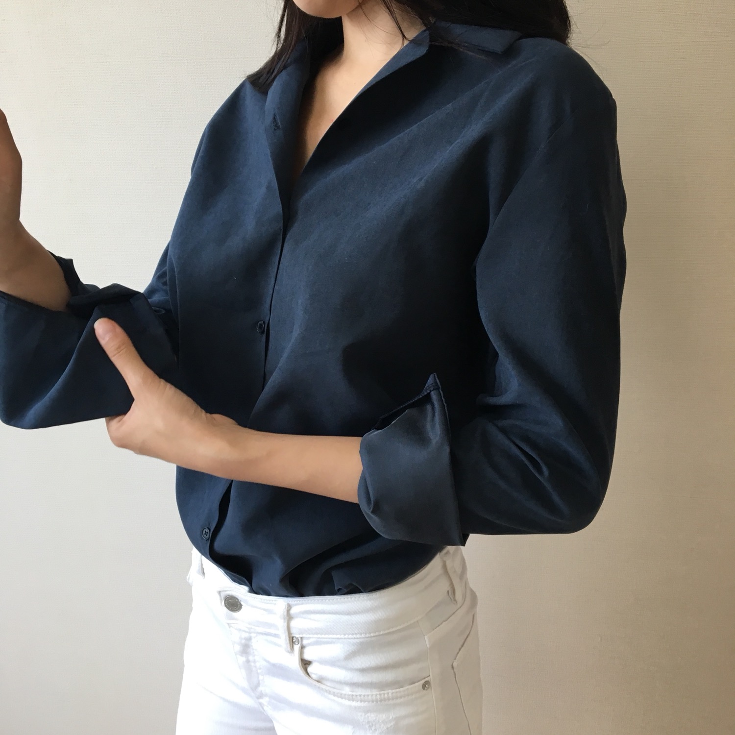 Velvet Silky Tone Down Shirt Office Daily Look Bur