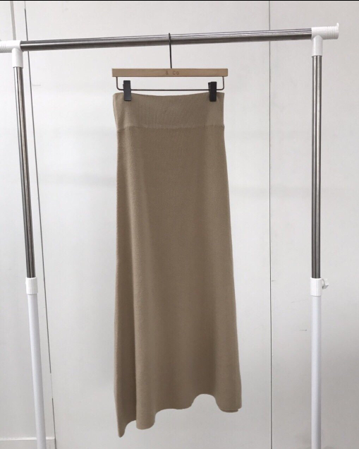 Knit long skirt 4color cool twenties woman simple 