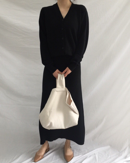 Knit long skirt 4color cool twenties woman simple 