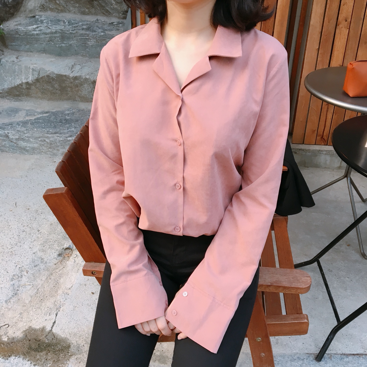 Velvet Silky Tone Down Shirt Office Daily Look Bur