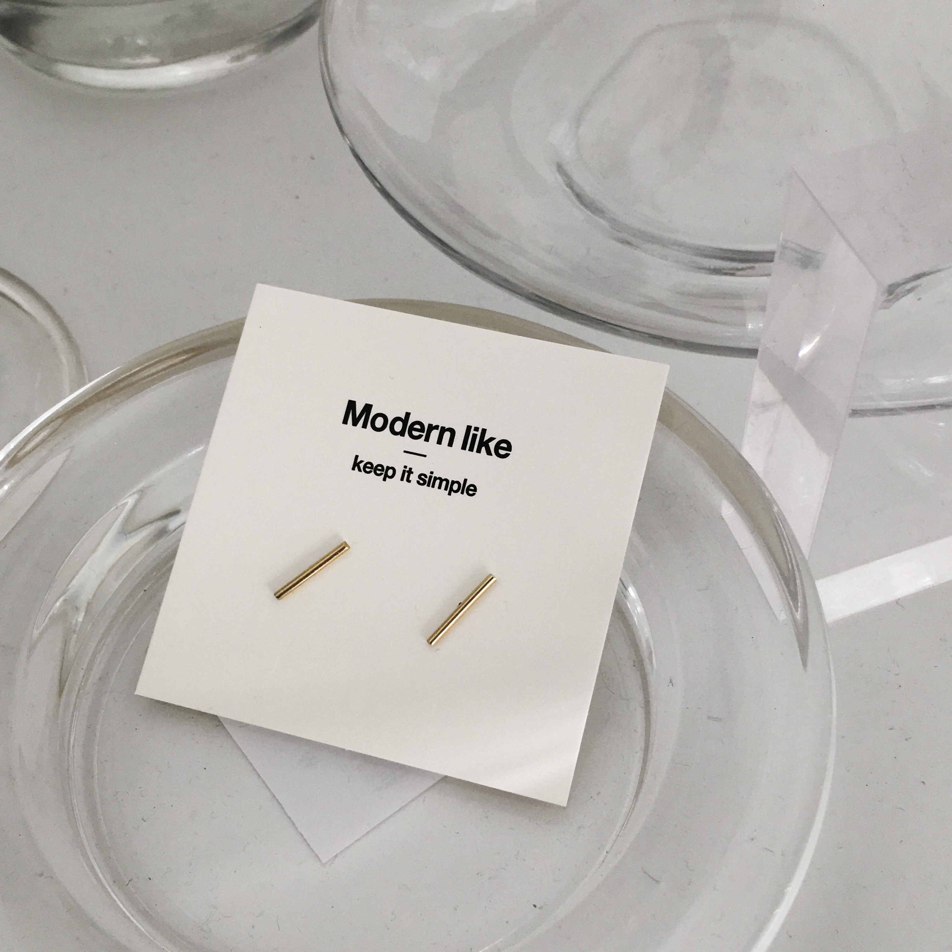 Stick Earrings 14k Earrings 14K Simple 14K Gold 14