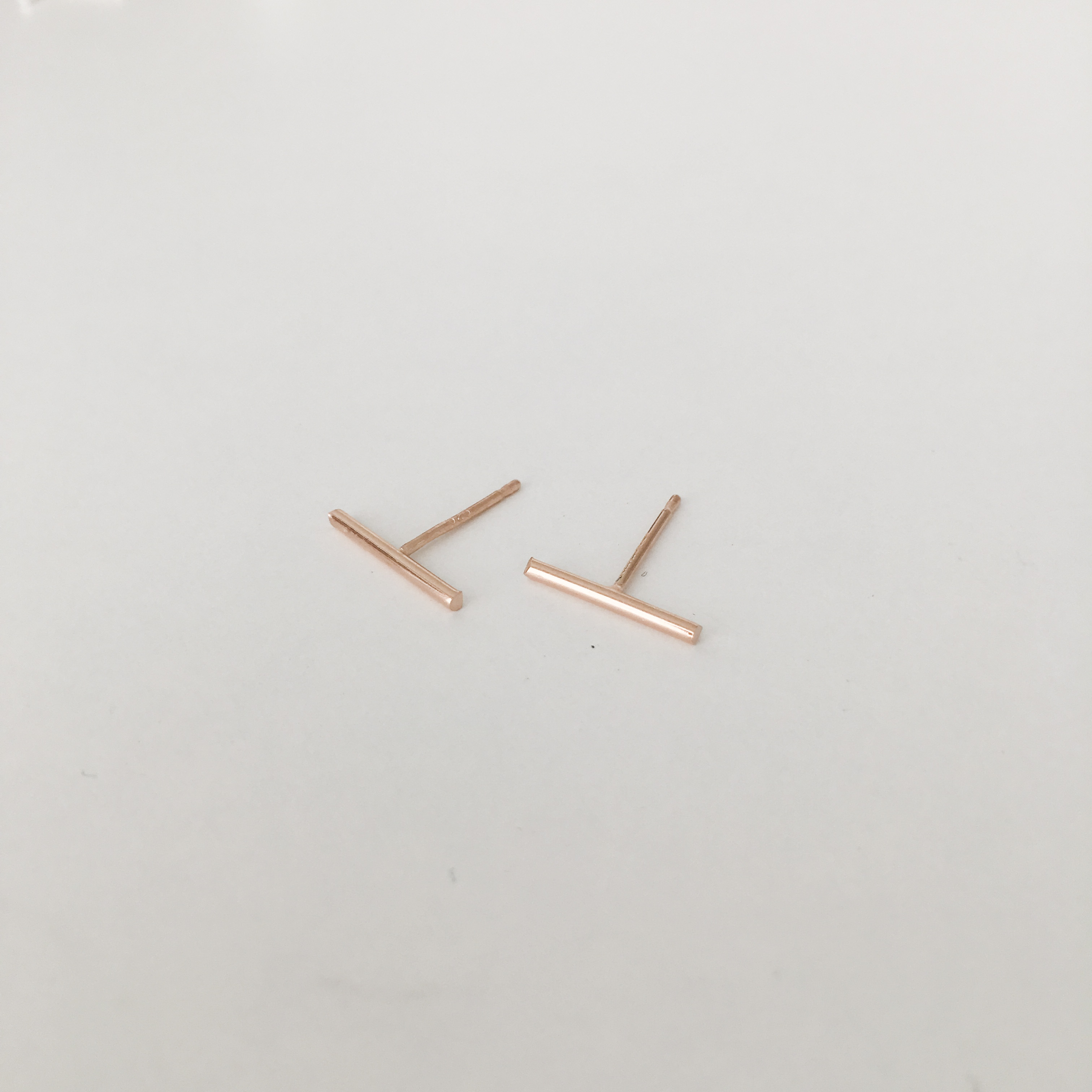 Stick Earrings 14k Earrings 14K Simple 14K Gold 14