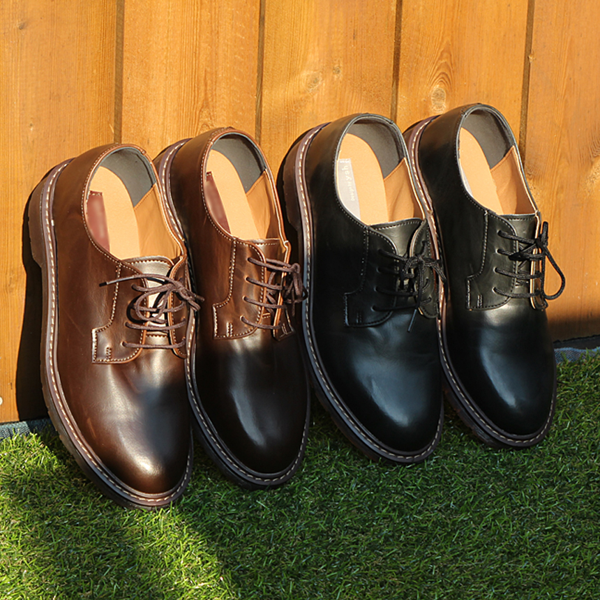 Men Leather Shoes Derby shoes Heel height 3.5cm BL