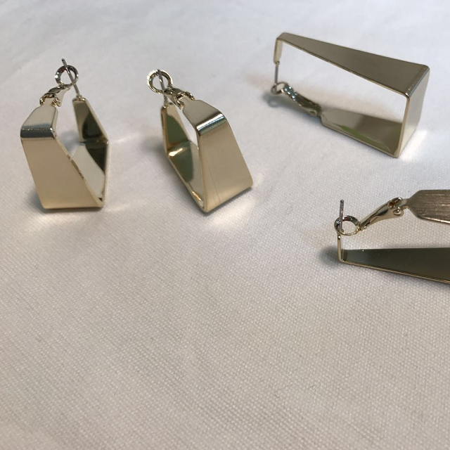 Vintage Square Earrings Modern Unique Sensibility 