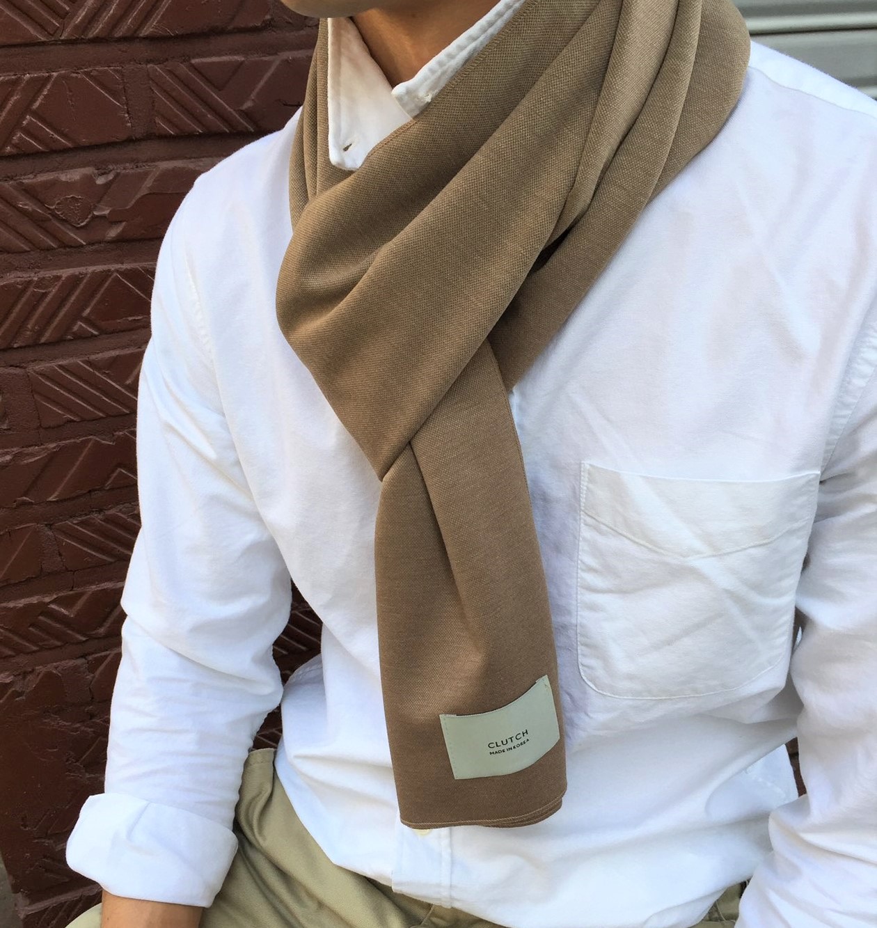 Basic wool muffler Dandy style Daily coordination 