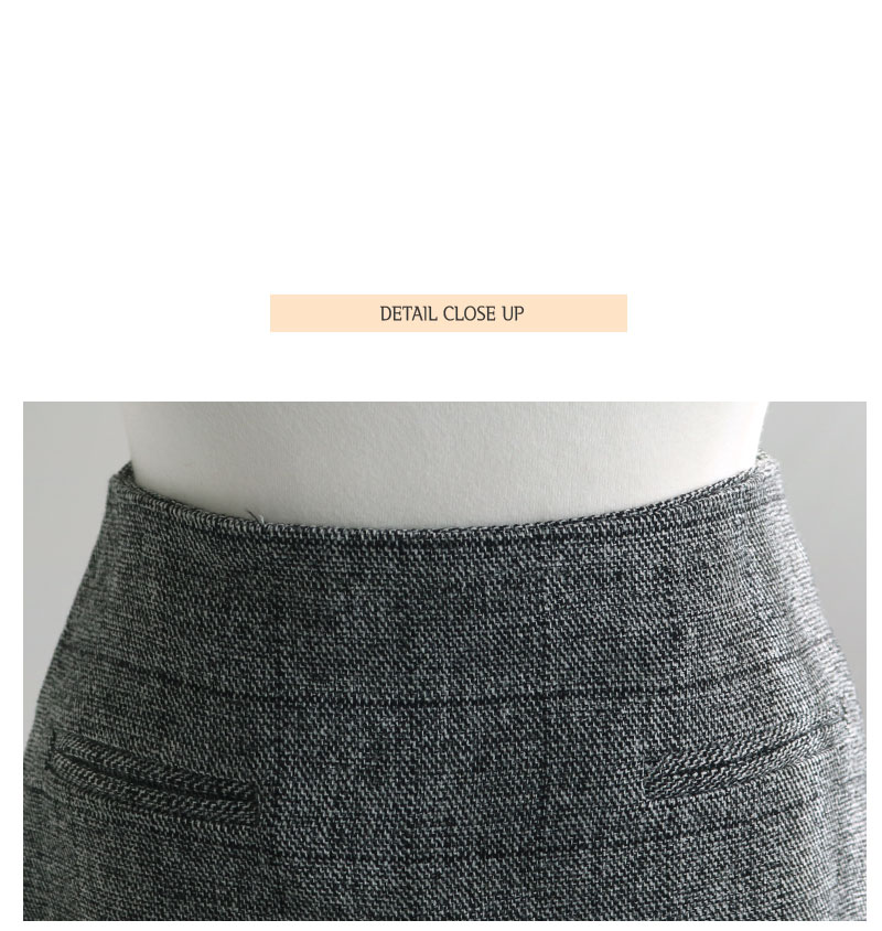 Baguette skirt black, beige wool blend Glancheck M