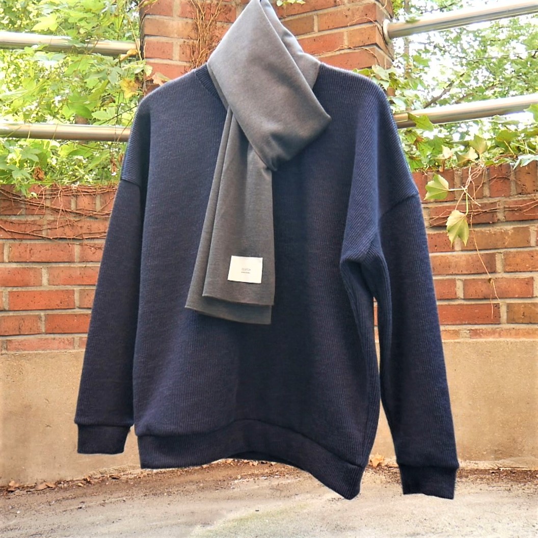 Basic wool muffler Dandy style Daily coordination 