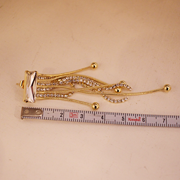 Square Crystal Drop Earrings Antique Tassel Bold H