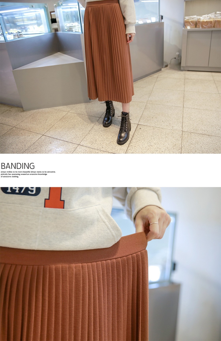 Autumn Wrinkle Bending Long Skirt Big Size Add Ple