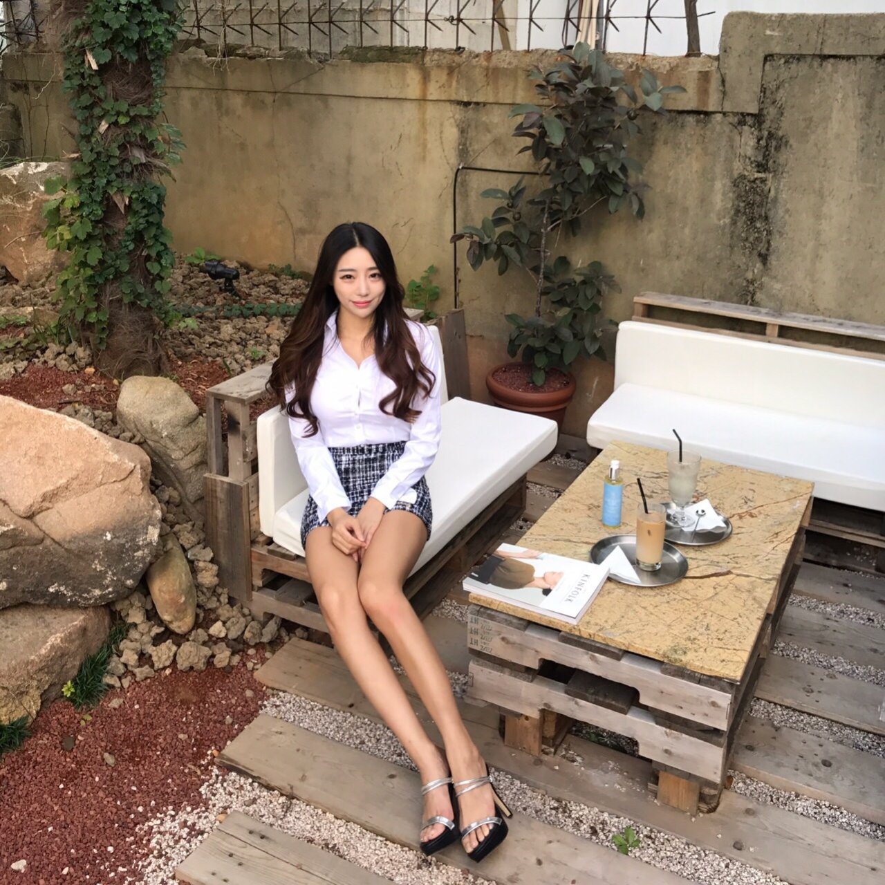 Slim V-Neck Shirt Blouse Basic Women's High Spa