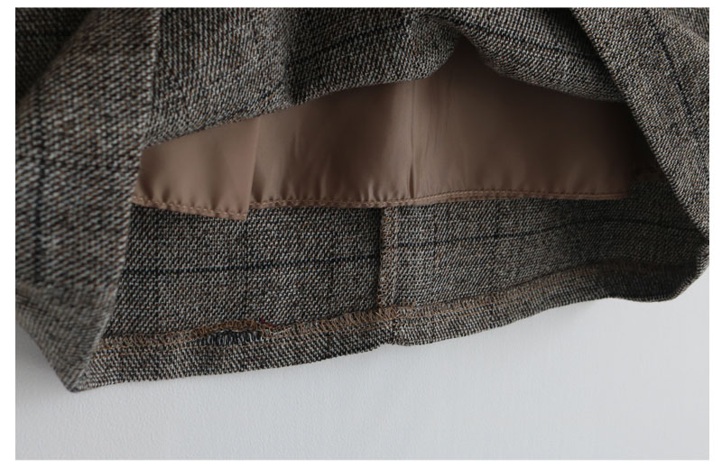 Baguette skirt black, beige wool blend Glancheck M