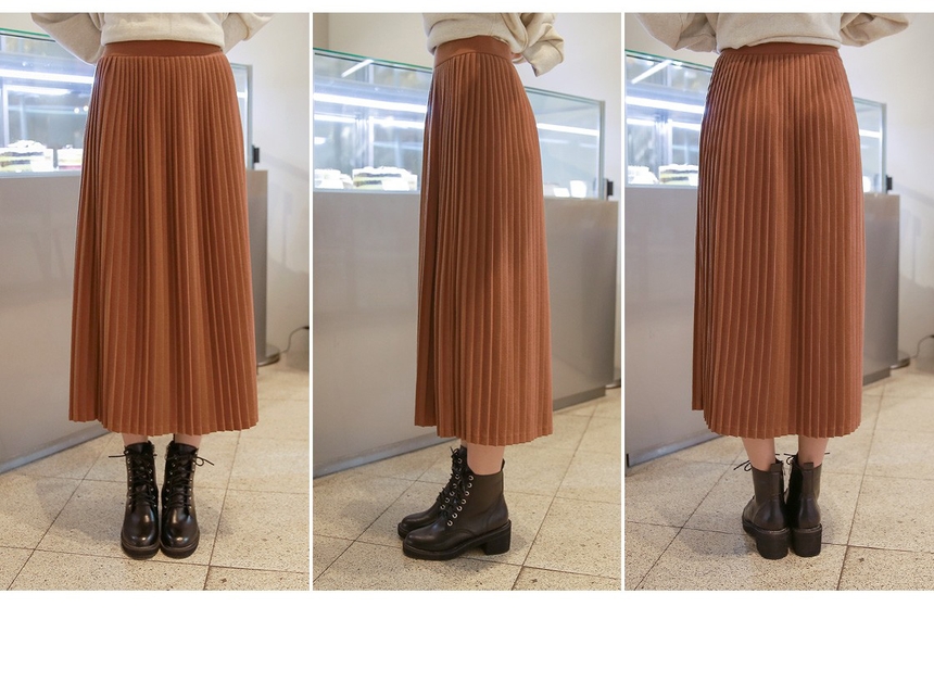 Autumn Wrinkle Bending Long Skirt Big Size Add Ple