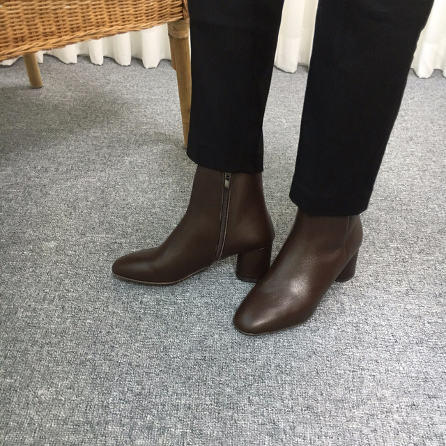 Free Shipping todi leather Ankle boots 2col cow &a