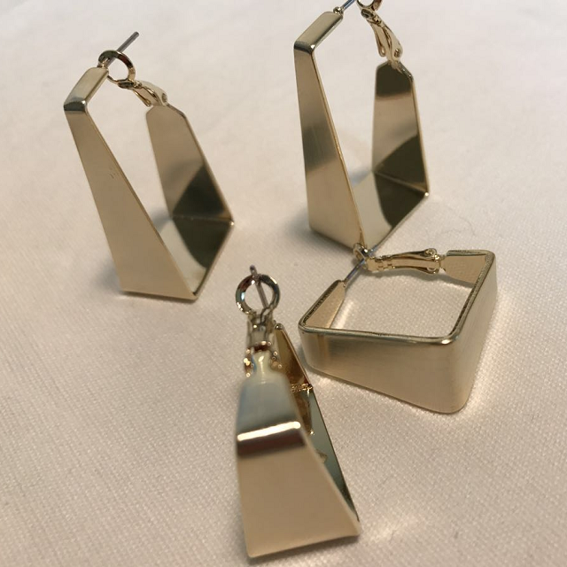 Vintage Square Earrings Modern Unique Sensibility 