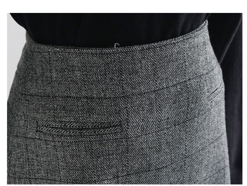 Baguette skirt black, beige wool blend Glancheck M