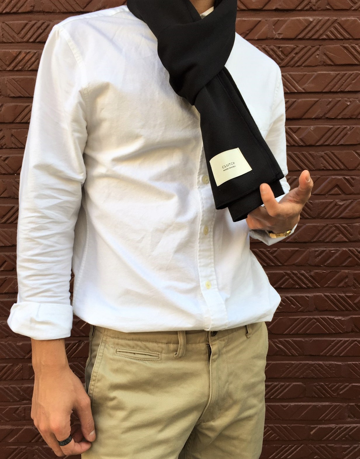 Basic wool muffler Dandy style Daily coordination 