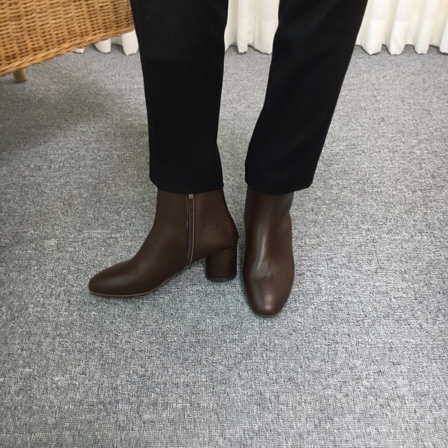 Free Shipping todi leather Ankle boots 2col cow &a