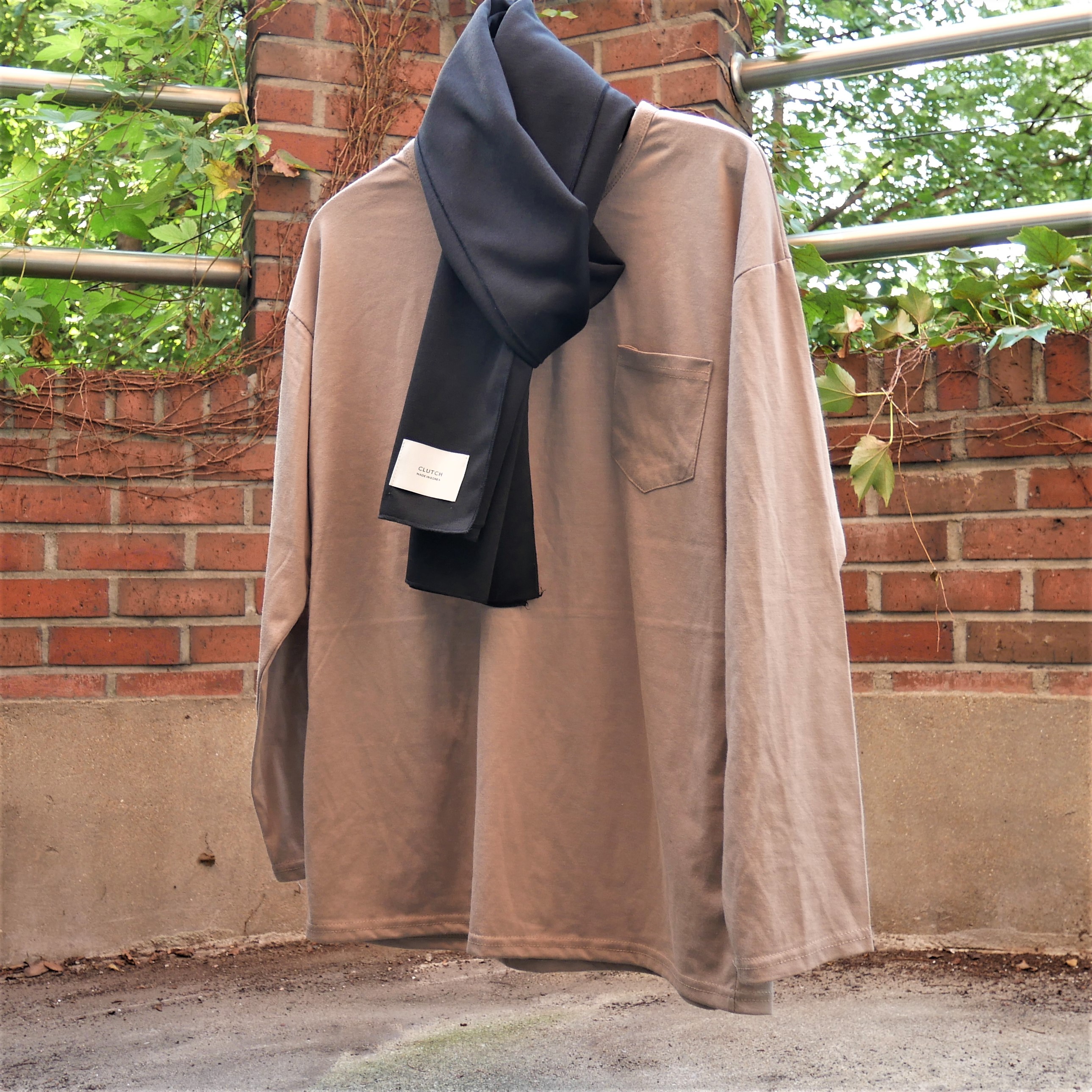 Basic wool muffler Dandy style Daily coordination 