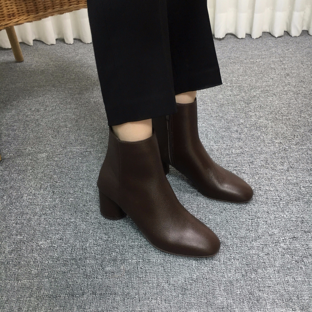 Free Shipping todi leather Ankle boots 2col cow &a