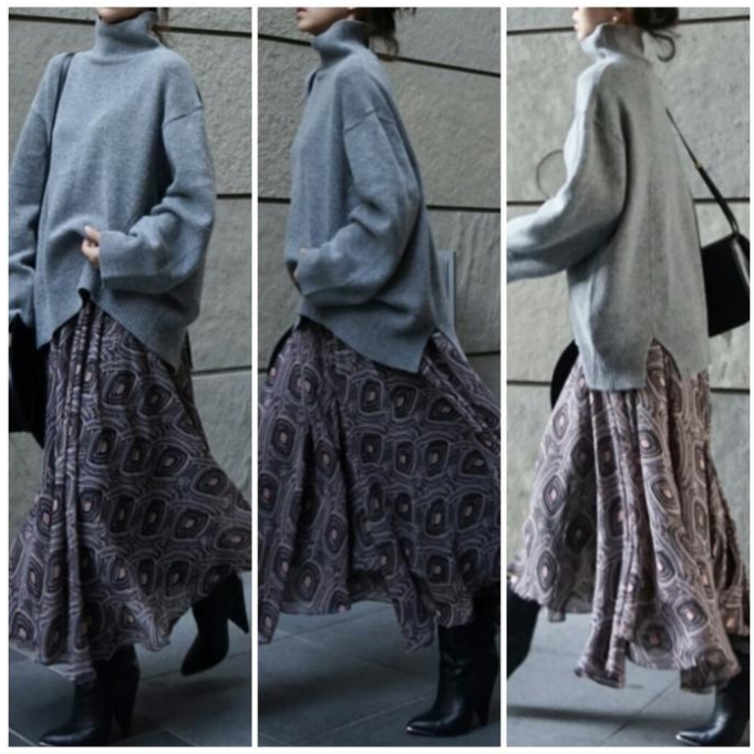 Serine Chiffon Long Skirt