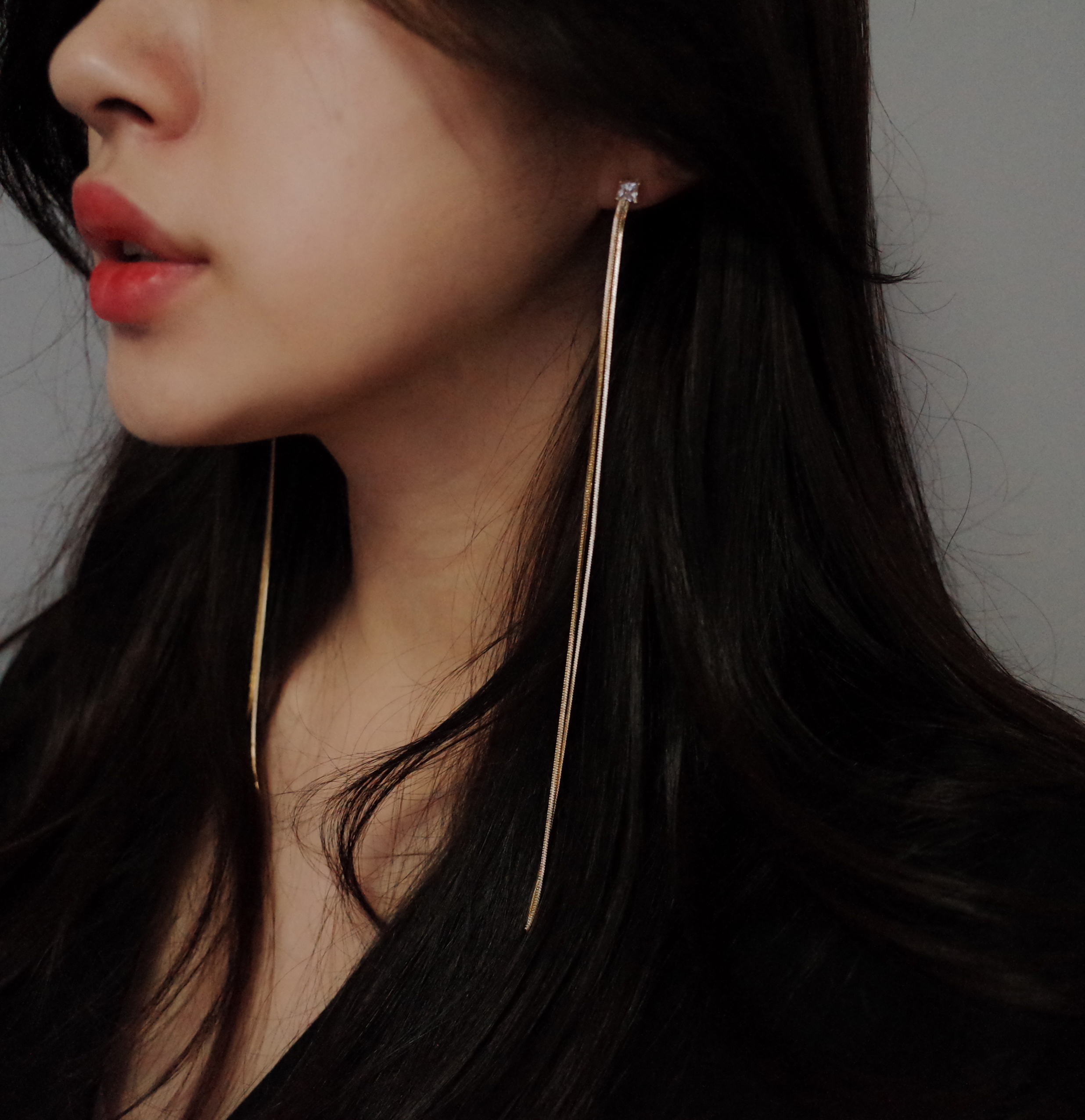 Long Double Chalange Dress Drop Earrings Handmade 