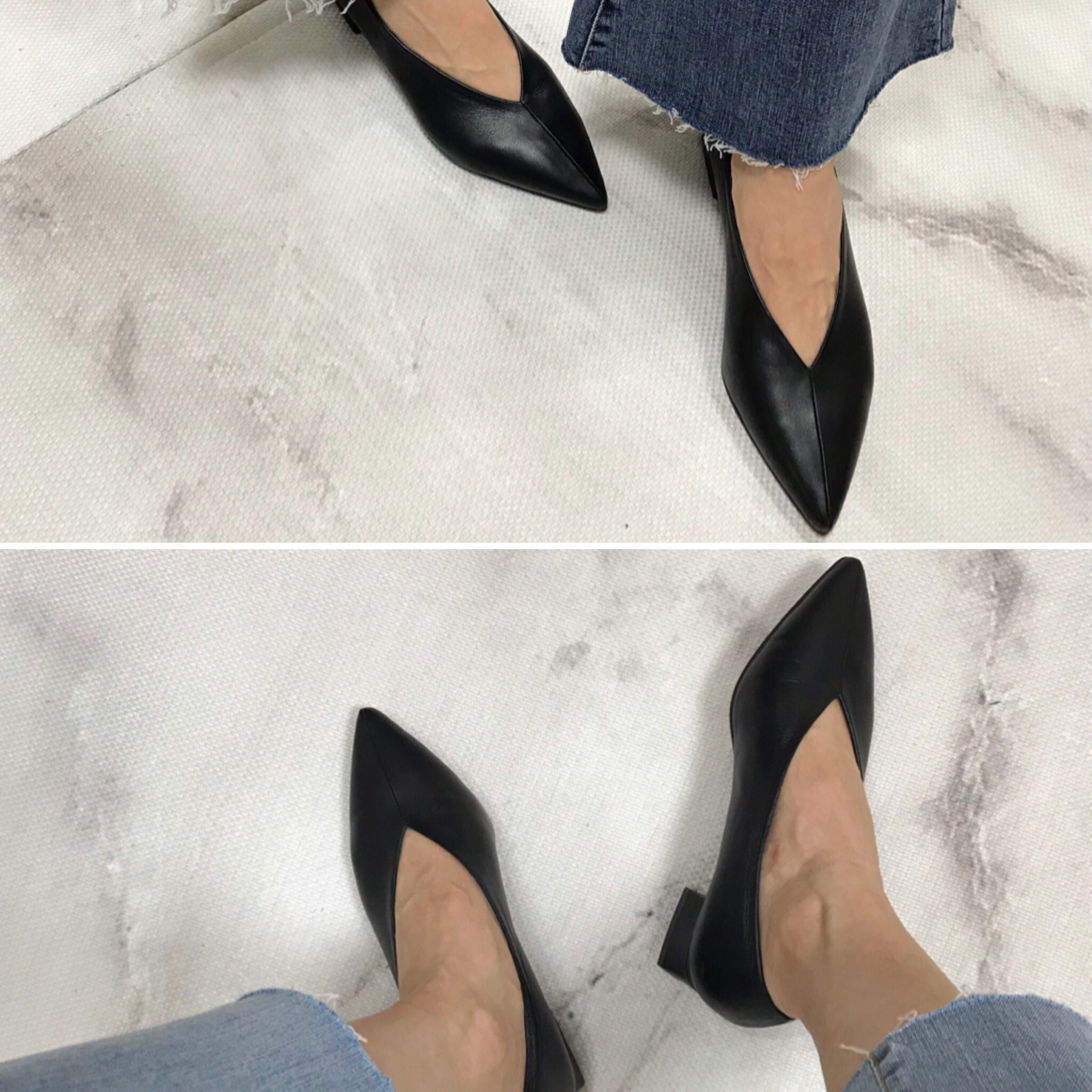 Cowhide Women's Handmade Middle-Heel Sophistica