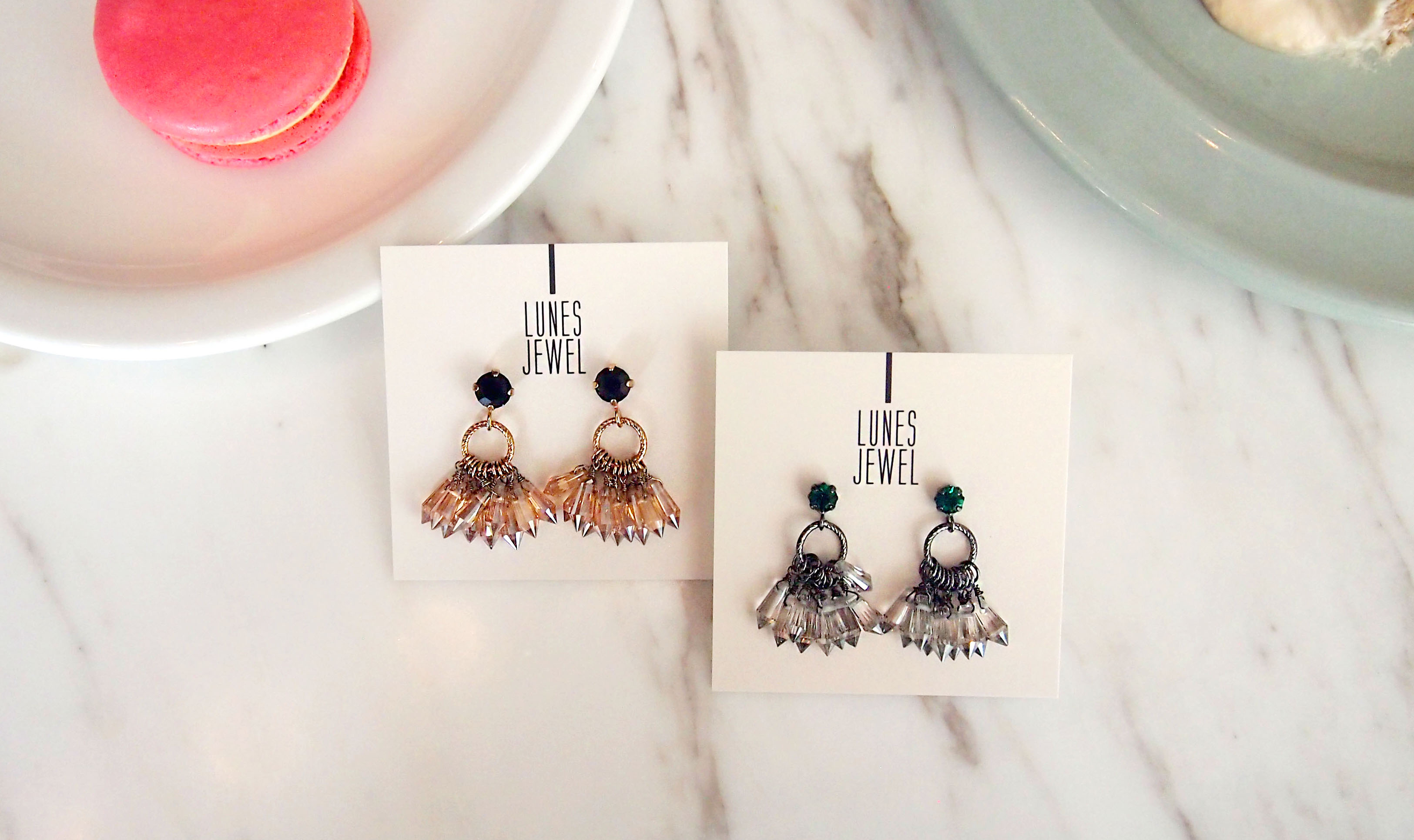 Handmade Crystal Chandelier Earrings Autumn Coordi