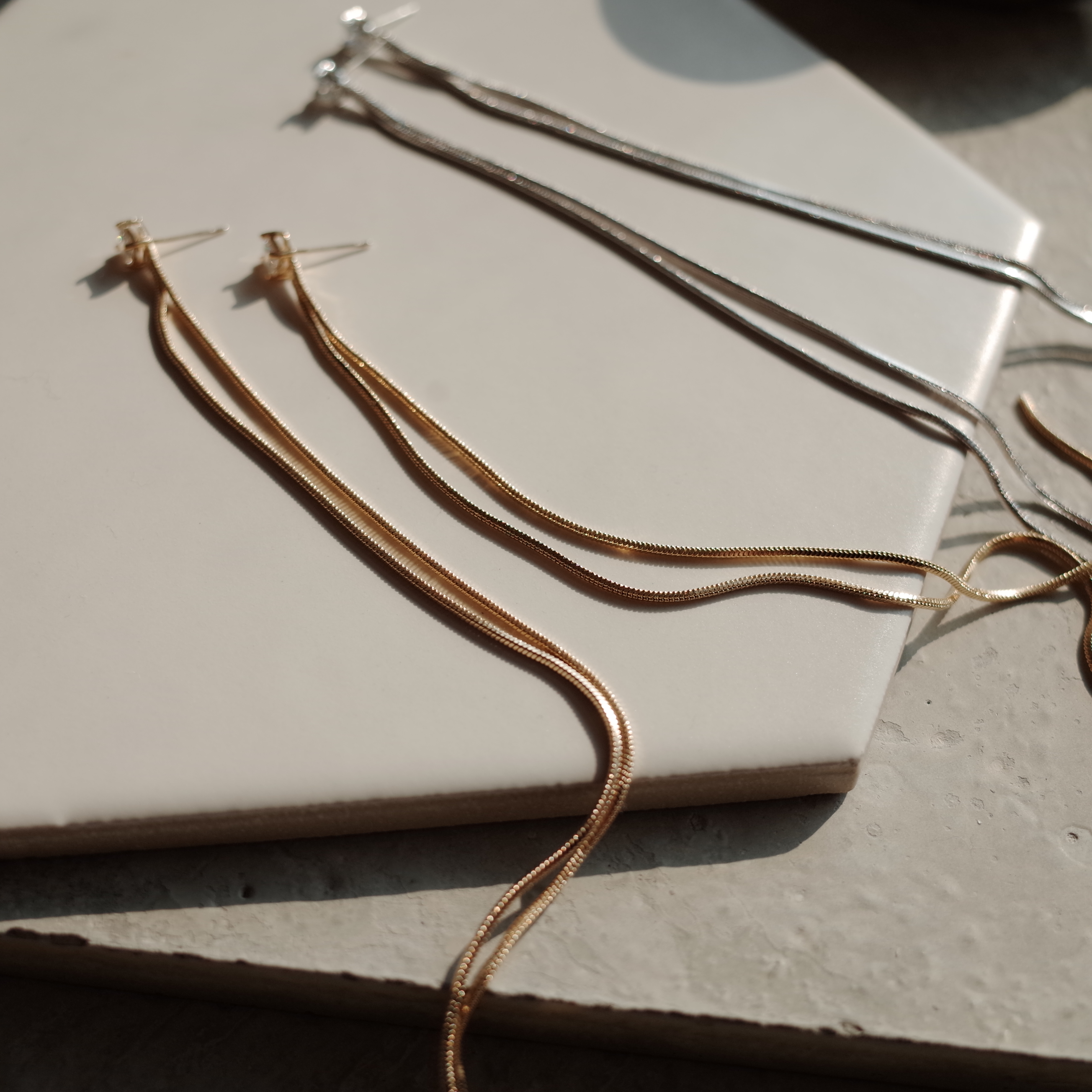 Long Double Chalange Dress Drop Earrings Handmade 