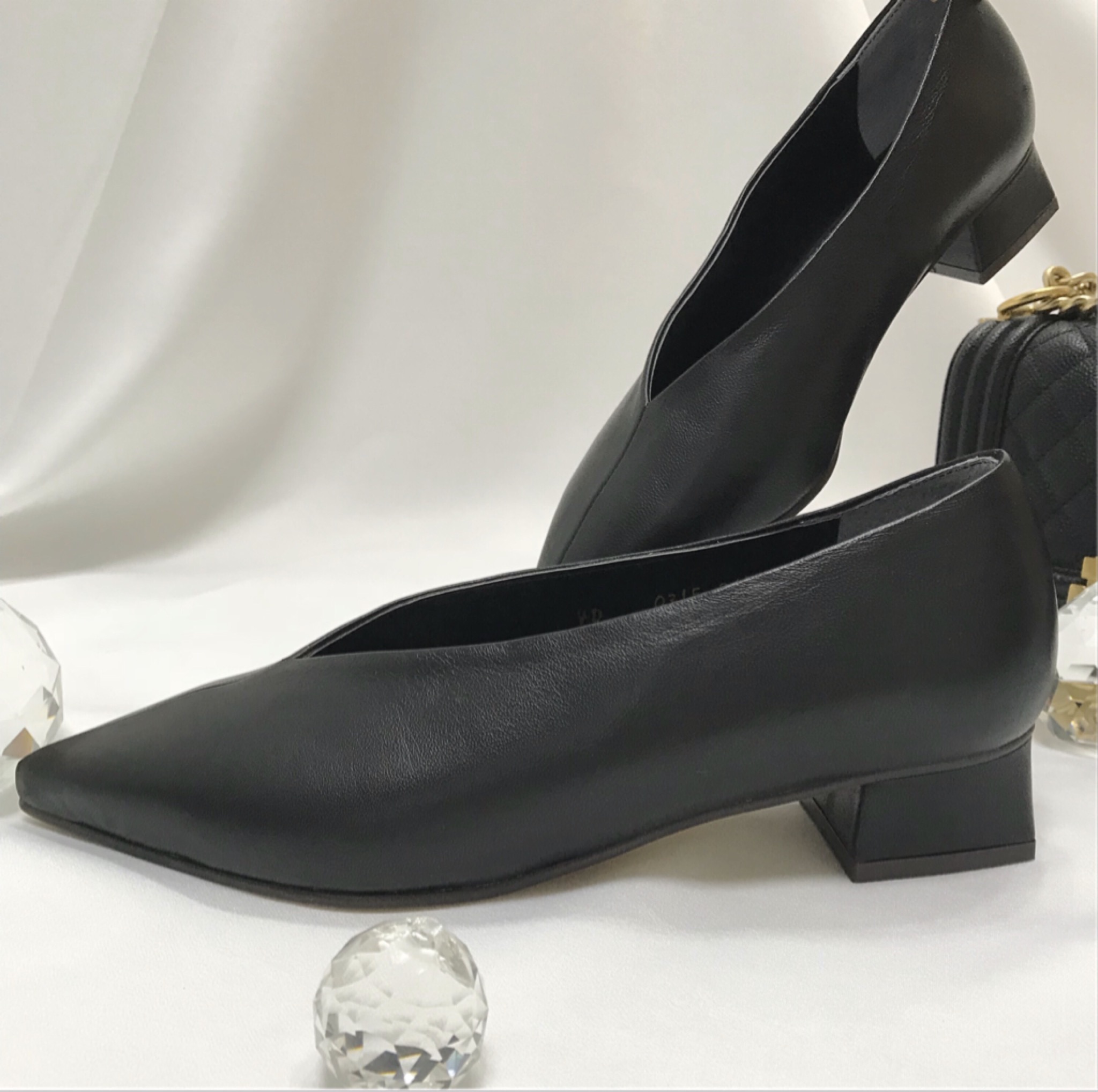 Cowhide Women's Handmade Middle-Heel Sophistica