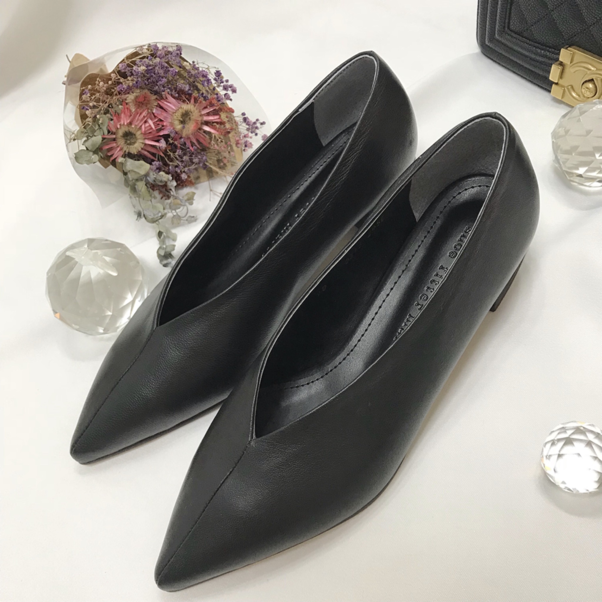 Cowhide Women's Handmade Middle-Heel Sophistica