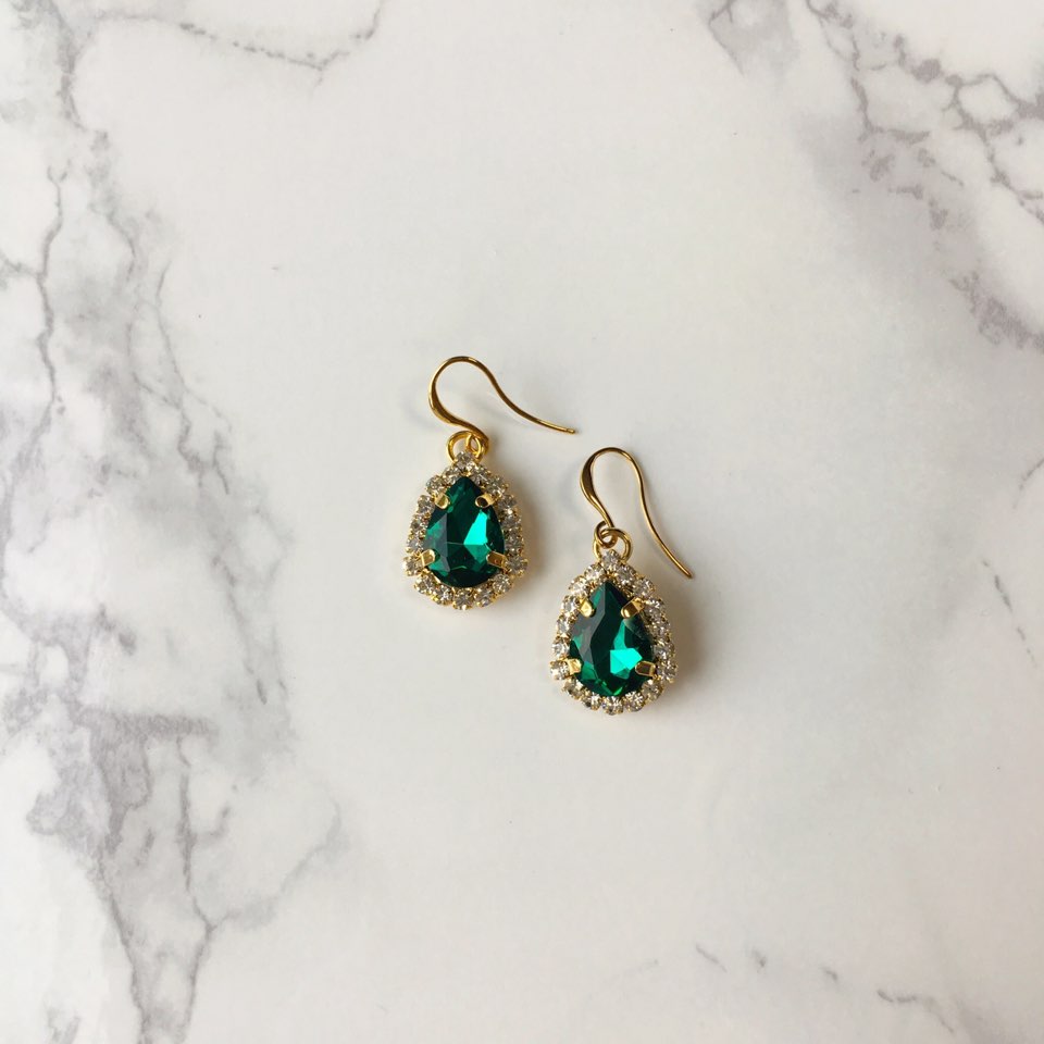 Antique Green Cubic Earring Earring Sophie Mercie 