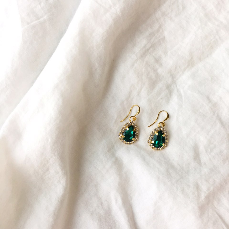 Antique Green Cubic Earring Earring Sophie Mercie 