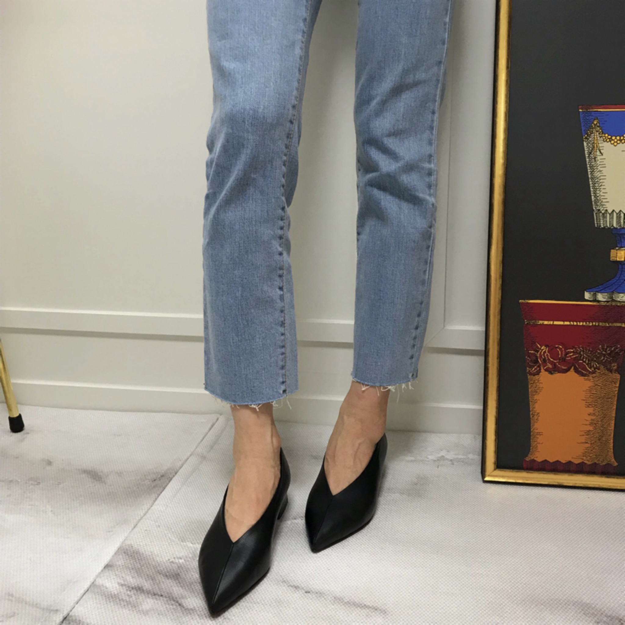 Cowhide Women's Handmade Middle-Heel Sophistica