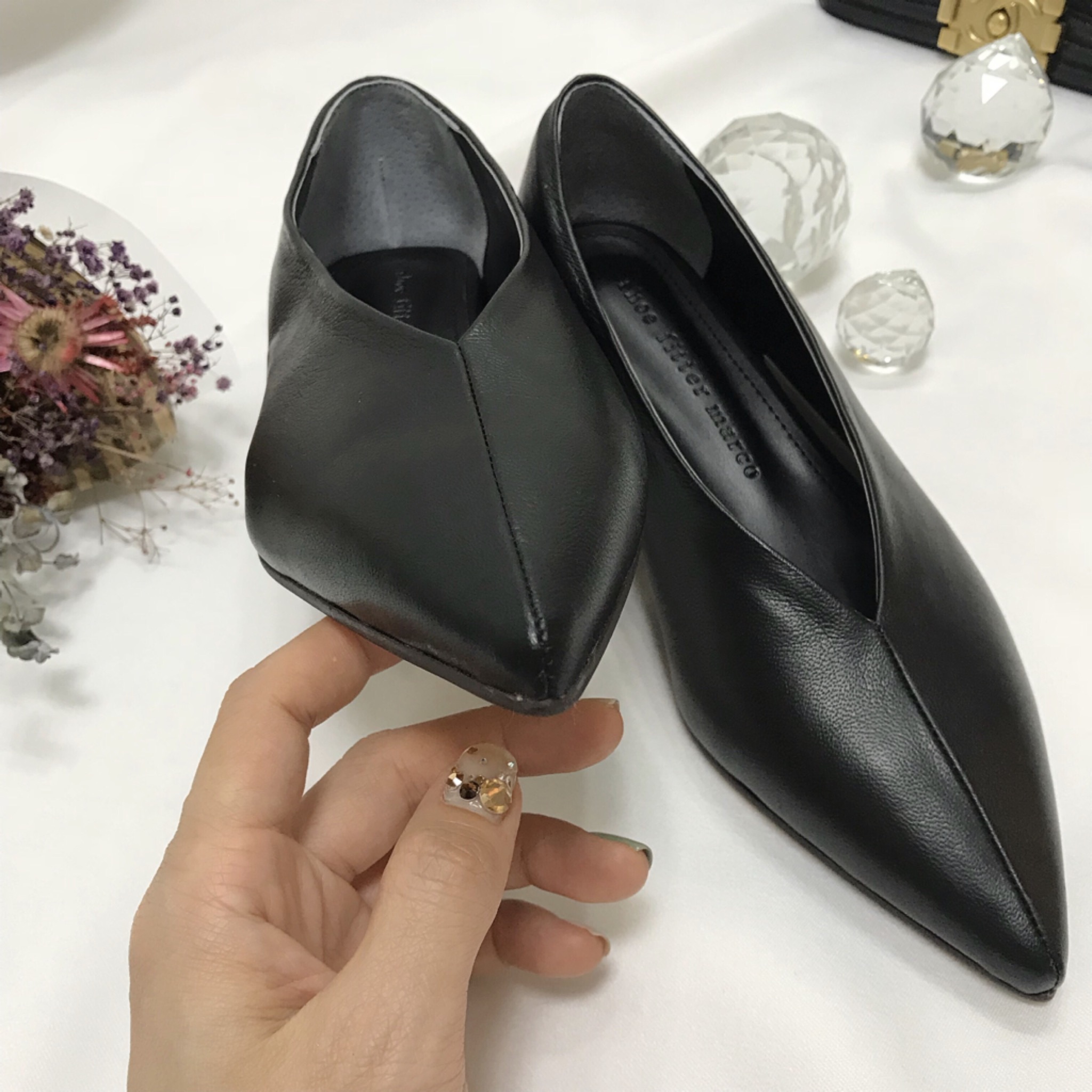 Cowhide Women's Handmade Middle-Heel Sophistica