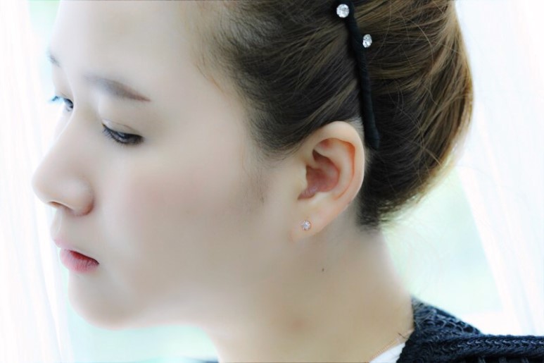 14k 18k Gray Milky Rough Diamonds Earrings Women&#