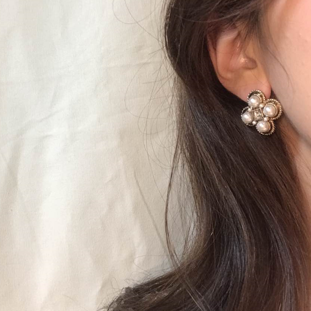 Pearl Square Antique Earrings Vintage Luxurious Ea