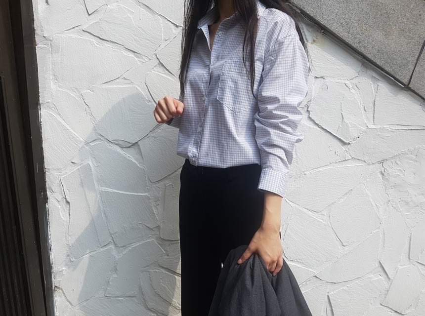 Cracker Check Shirt 2COLOR Semi Office Look Date L