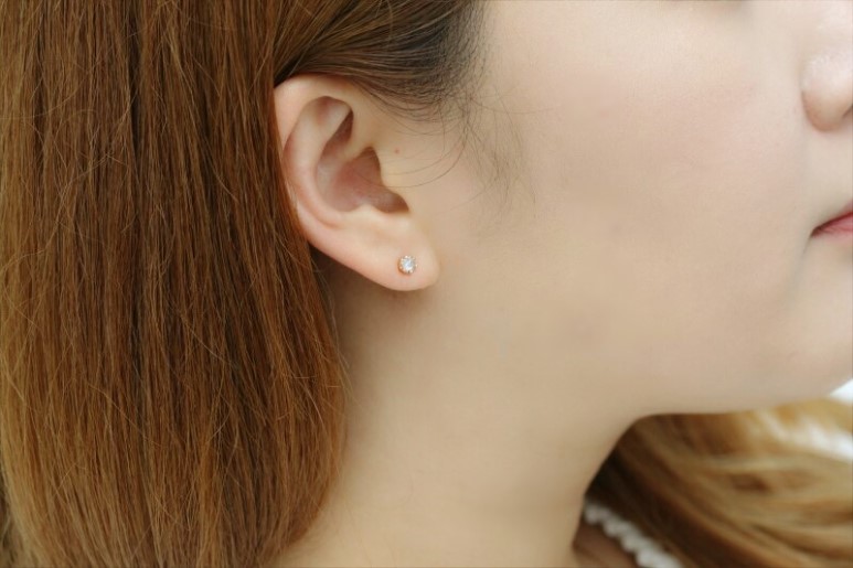 14k 18k Gray Milky Rough Diamonds Earrings Women&#