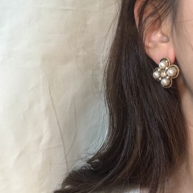 Pearl Square Antique Earrings Vintage Luxurious Ea