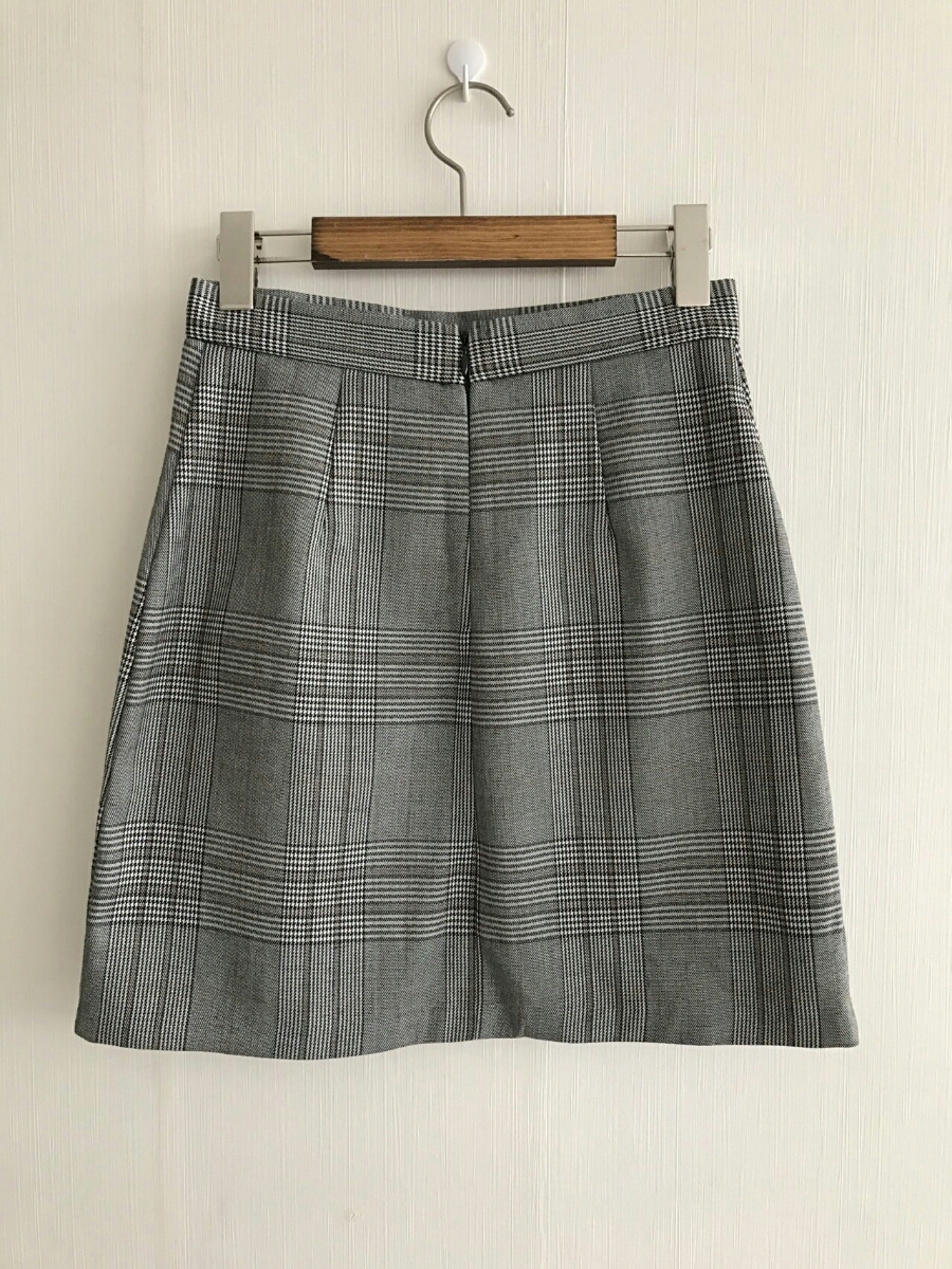 Glen check mini skirt brown, black winter A beige 