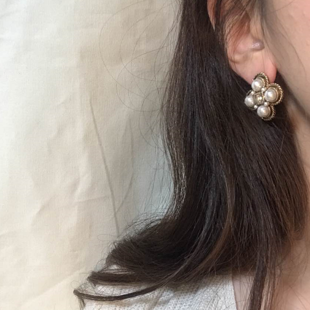 Pearl Square Antique Earrings Vintage Luxurious Ea