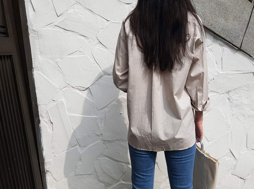 Cracker Check Shirt 2COLOR Semi Office Look Date L