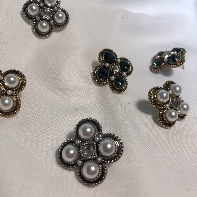 Pearl Square Antique Earrings Vintage Luxurious Ea