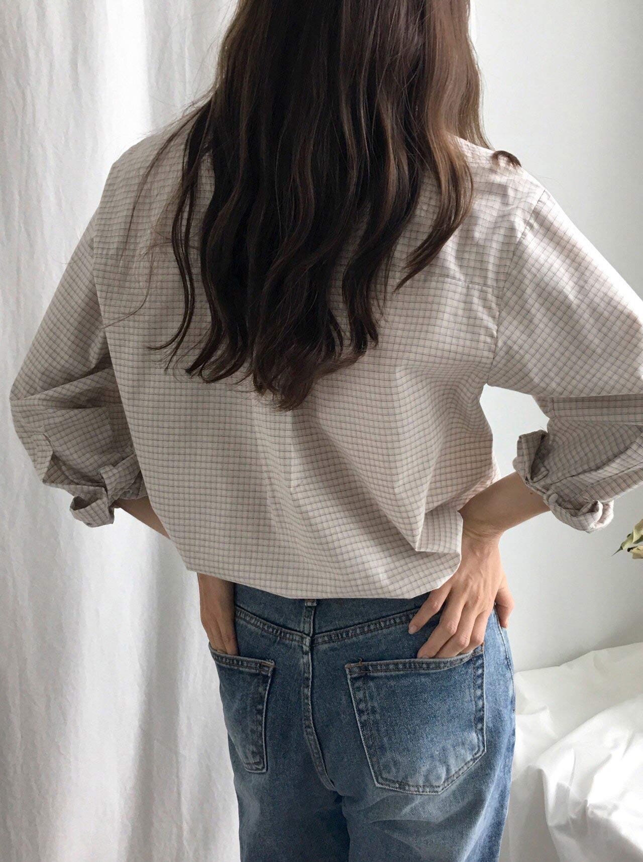 Cracker Check Shirt 2COLOR Semi Office Look Date L