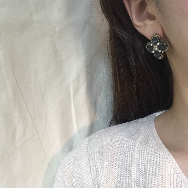 Pearl Square Antique Earrings Vintage Luxurious Ea