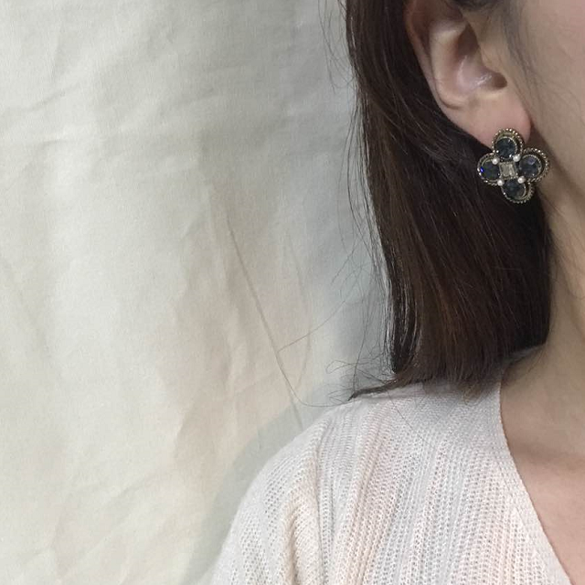 Pearl Square Antique Earrings Vintage Luxurious Ea