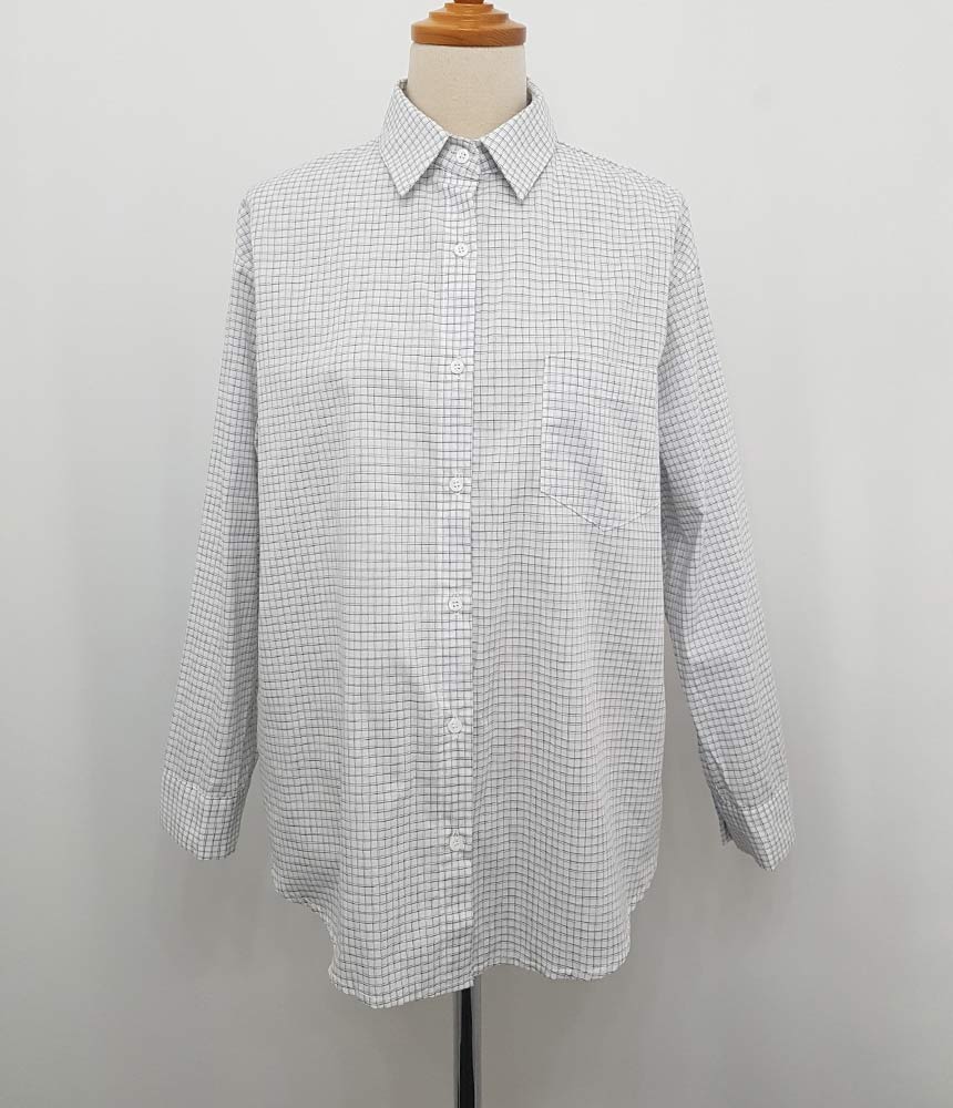 Cracker Check Shirt 2COLOR Semi Office Look Date L
